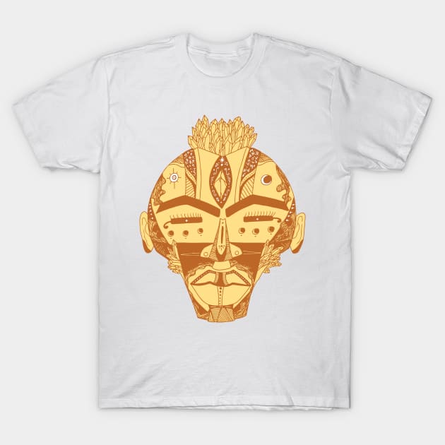 Terracotta African Mask 4 T-Shirt by kenallouis